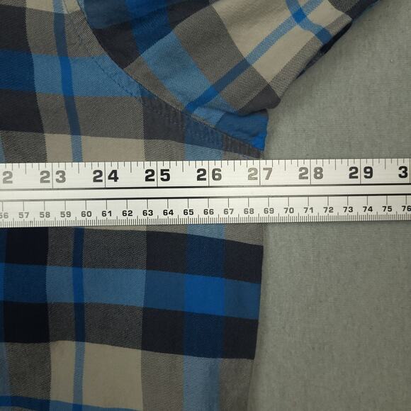 Vintage Columbia Men's Long Sleeve Button-Up Shirt XXL Plaid Blue Gray EUC - Picture 5 of 7